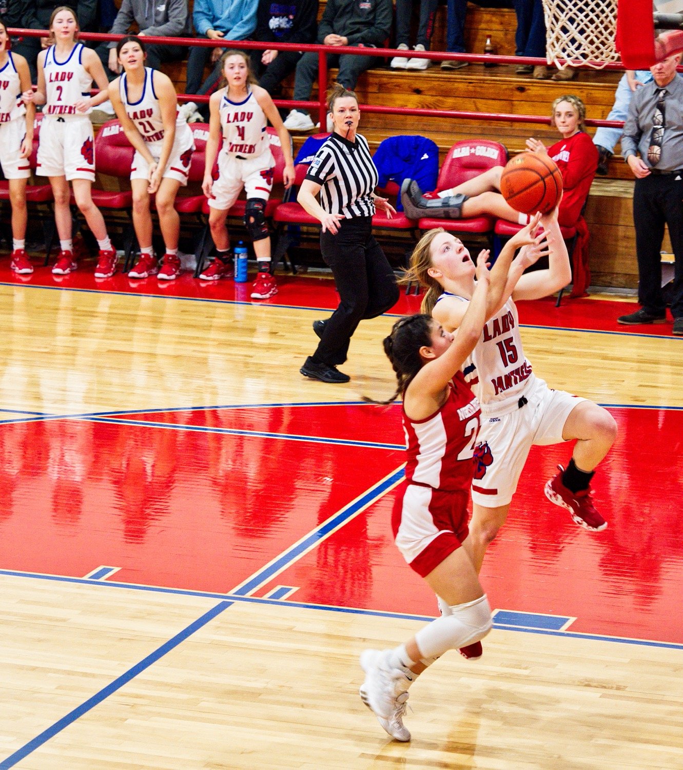 Cacie Lennon gets the bucket and the foul, which she would convert for a three-point play, claiming a two-point lead to close the third quarter. [more hoops highlights here]